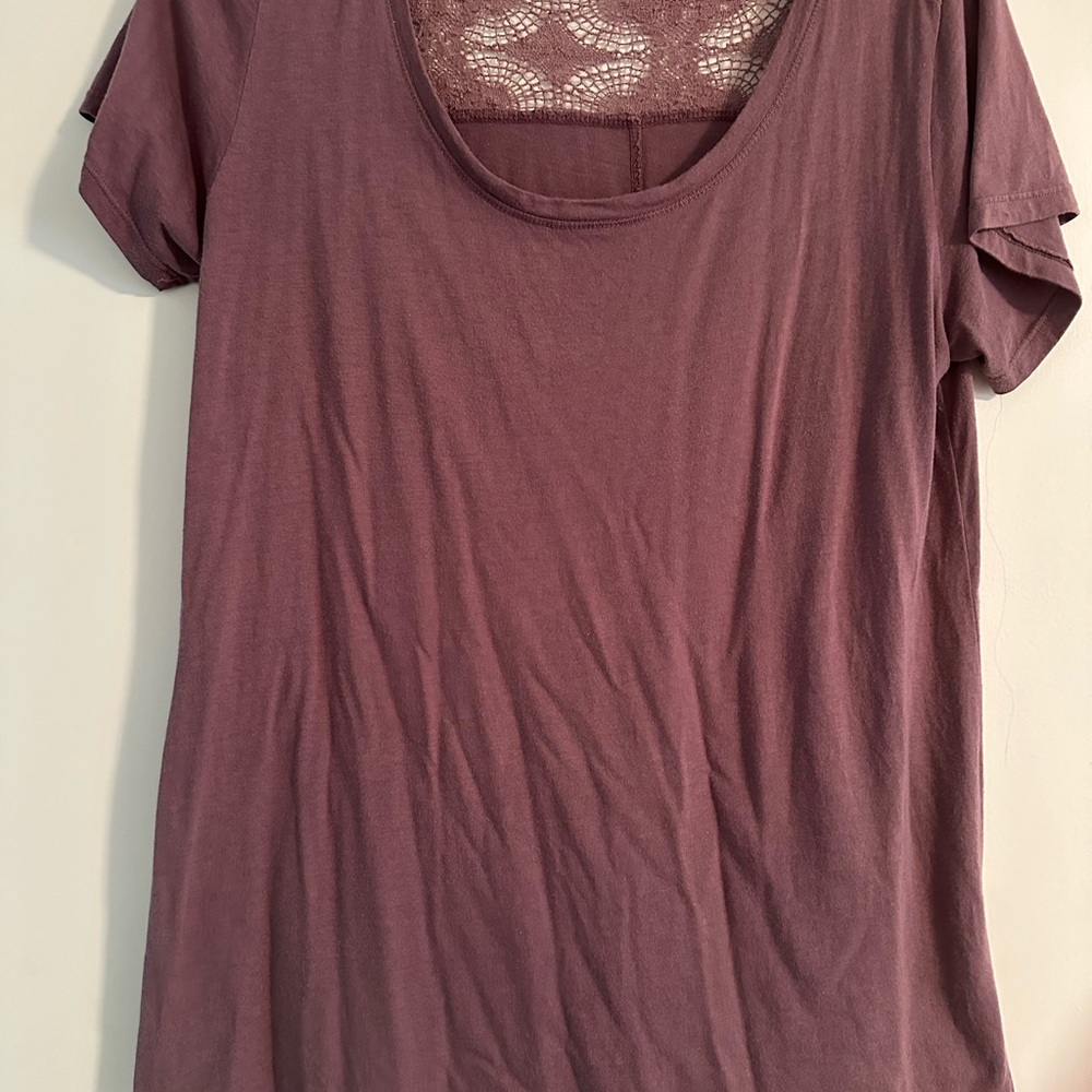 Michael Stars Purple Relaxed Short Sleeve Tee